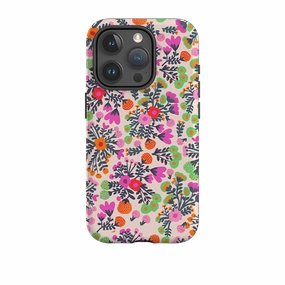 Polished Surface Texture iPhone Tough Case - Floral Bouquets By Gabriela Larios