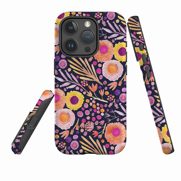 Elegant Pattern Luxury Finish Texture iPhone Tough Case - Floral Passion By Gabriela Larios
