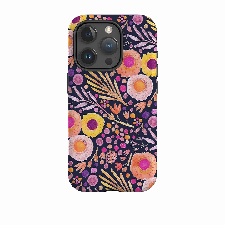 Vibrant Finish Creative Form iPhone Tough Case - Floral Passion By Gabriela Larios