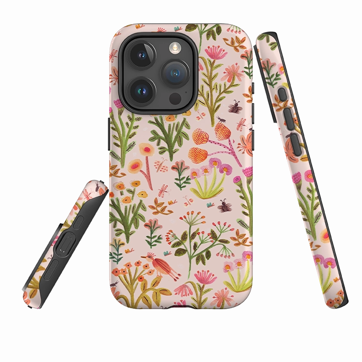 iPhone Tough Case - Florido Garden By Gabriela Larios Rugged Grip Matte Design Texture