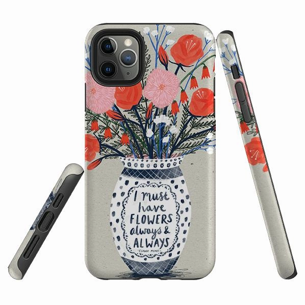 Smooth Outline Classic Finish iPhone Tough Case - Flowers Always By Lee Foster Wilson