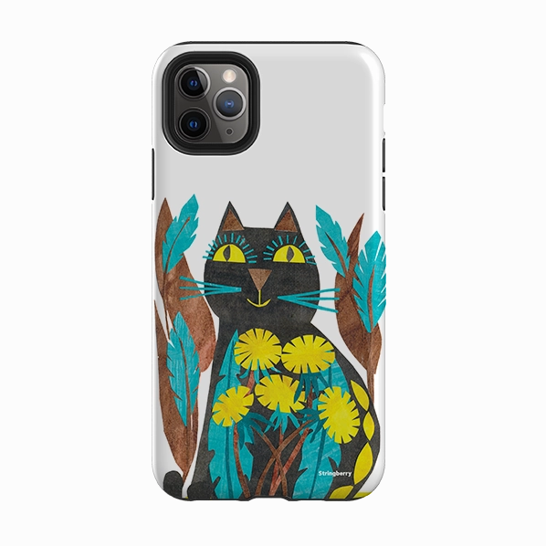 iPhone Tough Case - Folk Cat By Tracey English Premium Texture Layer Crystal Finish
