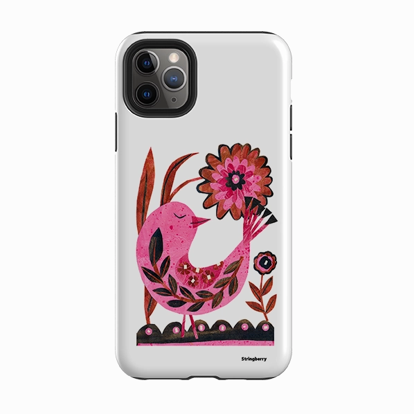 iPhone Tough Case - Folk Floral Bird By Tracey English Protective barrier