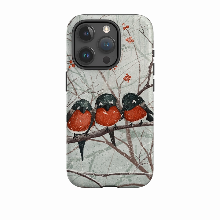 daily protection Minimalist Aesthetic iPhone Tough Case - Frosted Branches By Maja Lindberg