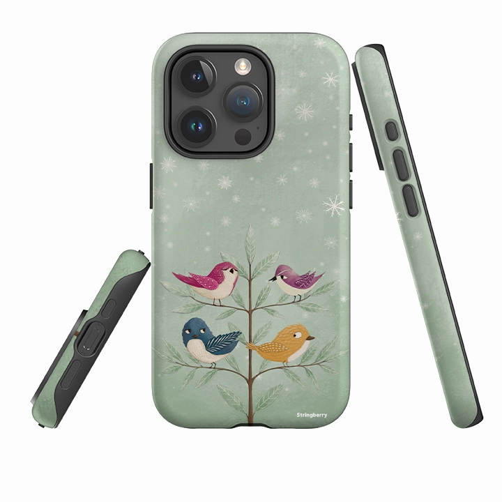Daily Style iPhone Tough Case - Garden Birds Aqua By Maja Lindberg