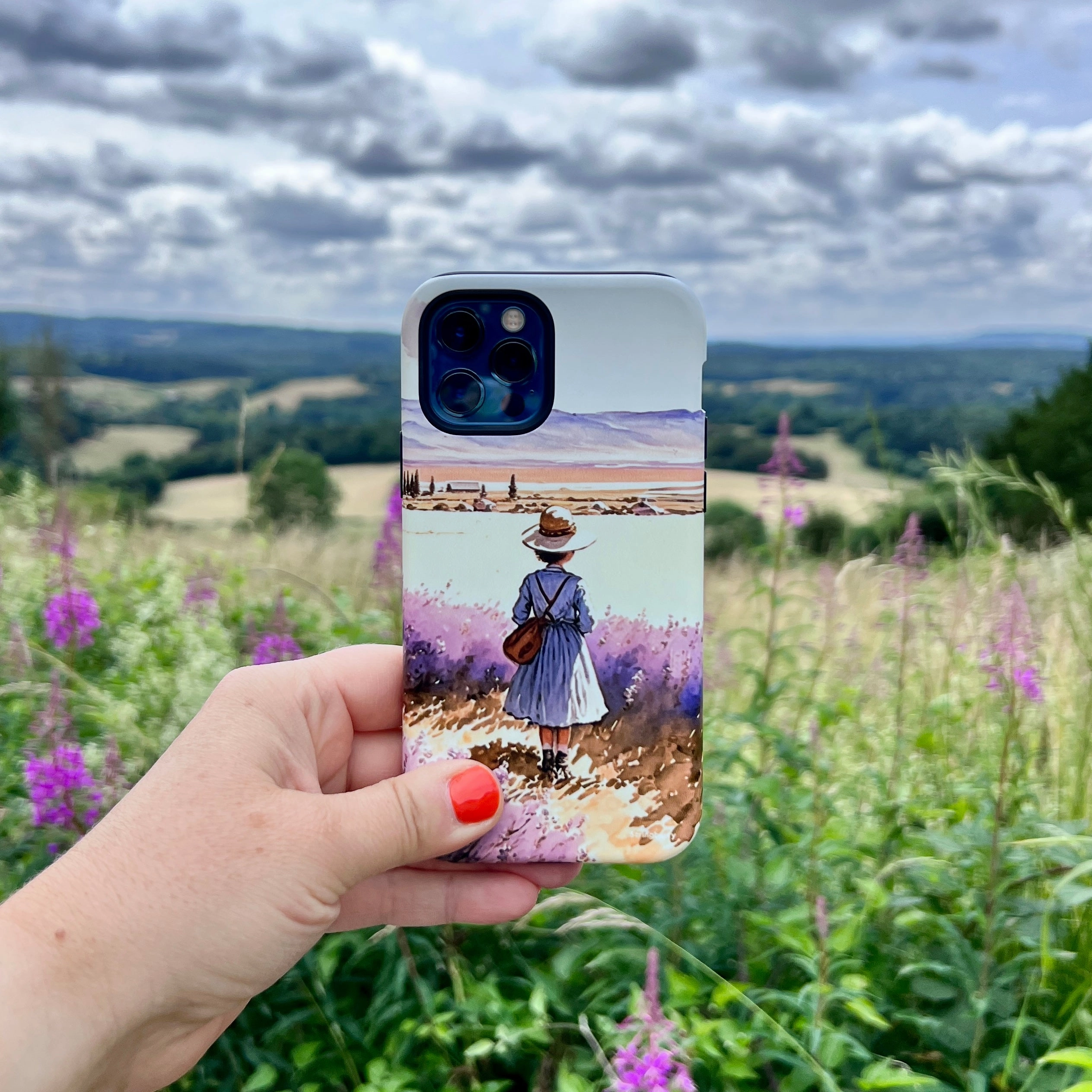 Minimal Feature iPhone Tough Case - Girl In Fields