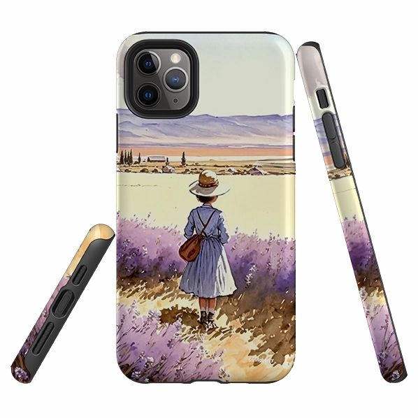 iPhone Tough Case - Girl In Fields Hybrid Finish Texture Soft Finish Layer