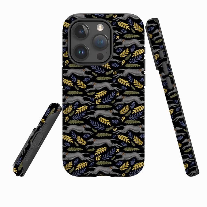 Soft Pattern Layer iPhone Tough Case - Greyhound Pattern By Catherine Rowe