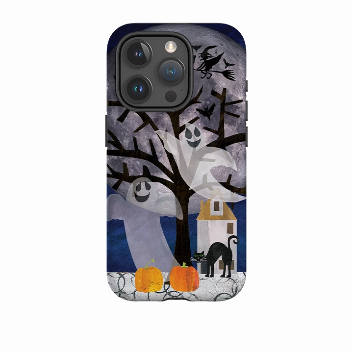 Compact Frame Minimal Build Texture iPhone Tough Case - Halloween Moon By Tracey English