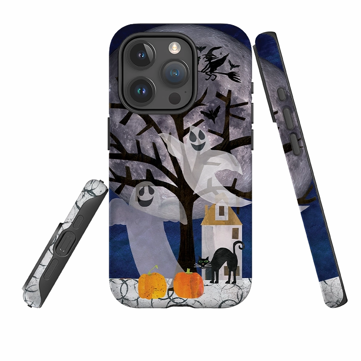 Hybrid Grip Car Accessory iPhone Tough Case - Halloween Moon By Tracey English