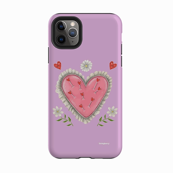 iPhone Tough Case - Heart Pin Cushion By Catherine Rowe Trendy Texture Finish Vivid Texture