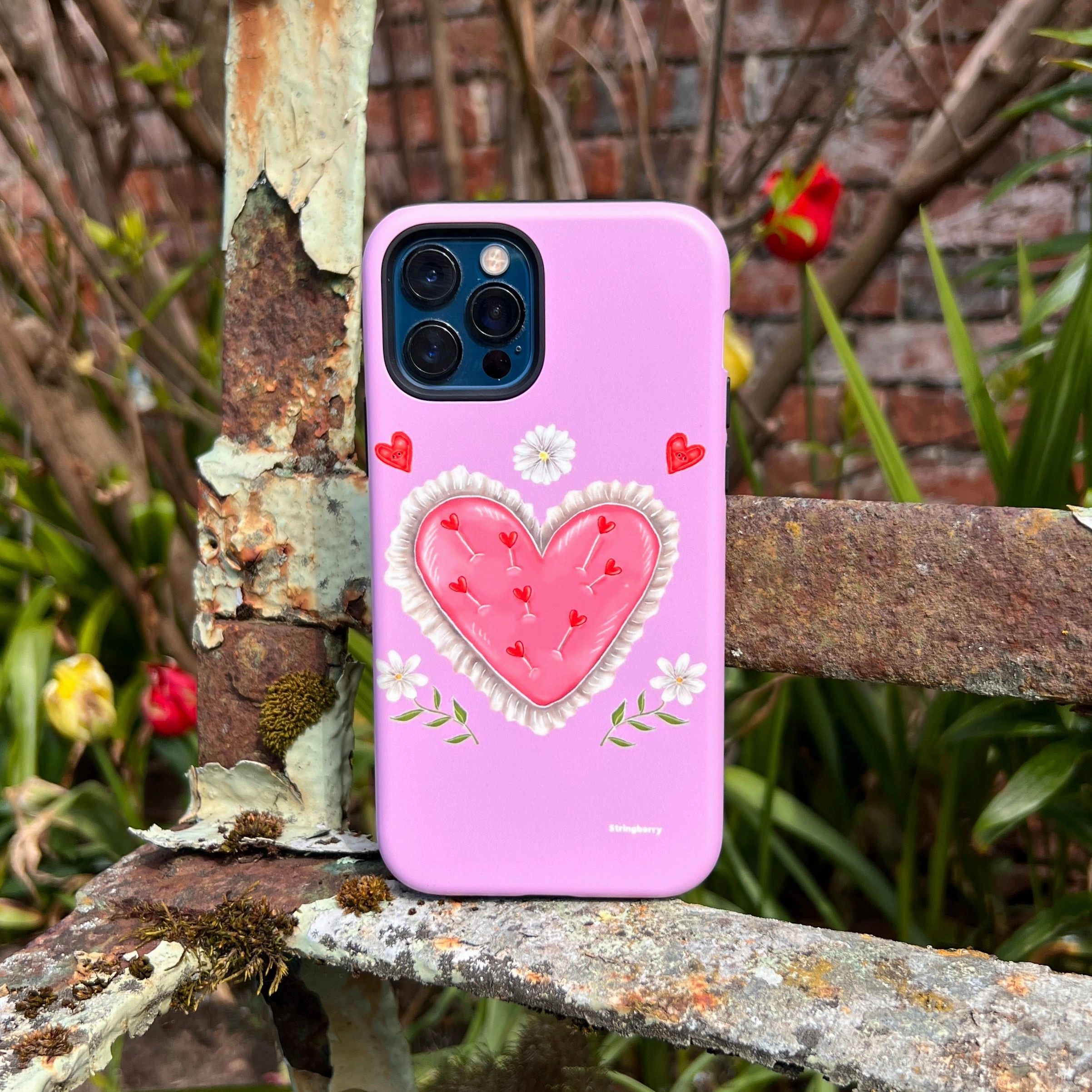 iPhone Tough Case - Heart Pin Cushion By Catherine Rowe Rugged Design Style Practical Look