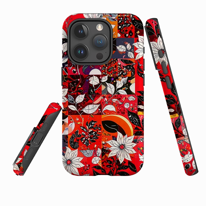 iPhone Tough Case - Hime Floral Polished Finish Everyday Function