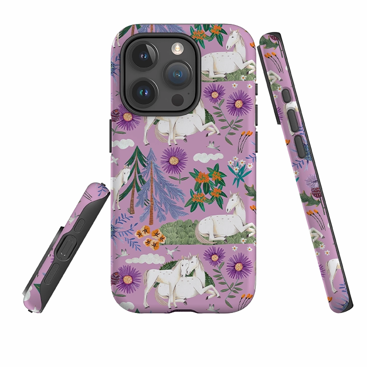 iPhone Tough Case - Horse Pattern By Caroline Bonne Muller Flexible Touch Portable Case