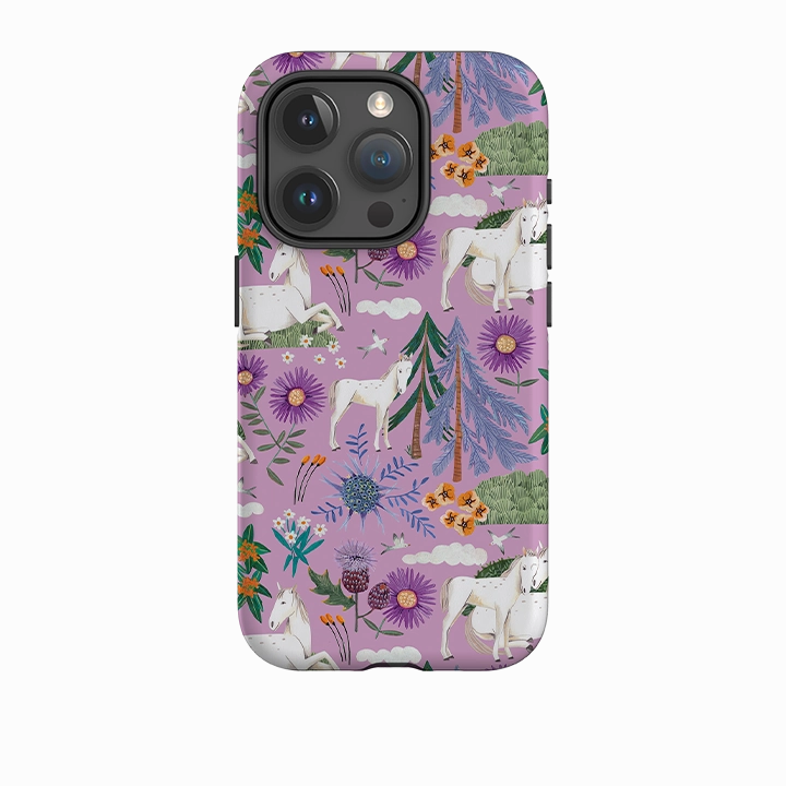 Stylish Layer Texture iPhone Tough Case - Horse Pattern II By Caroline Bonne Muller