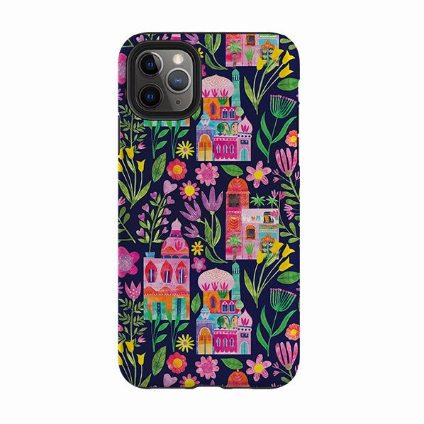 Durable Frame Modern Texture iPhone Tough Case - Indian Summer Dark By Tracey English