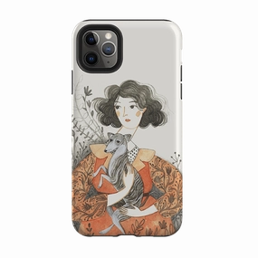 Everyday Carry Sleek Feel iPhone Tough Case - Lady With Whippet By Meghann Rader
