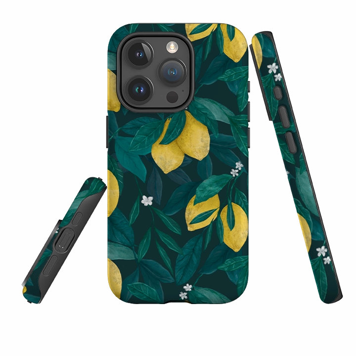 Ergonomic grip iPhone Tough Case - Lemons 2 By Jade Mosinski