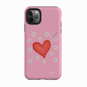 Rugged Frame Design iPhone Tough Case - Love Heart Sewing By Catherine Rowe