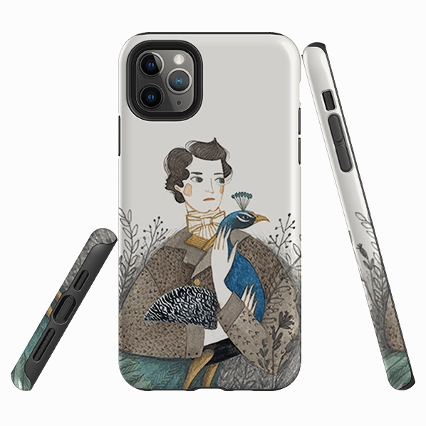 iPhone Tough Case - Man With Peacock By Meghann Rader Custom Fit