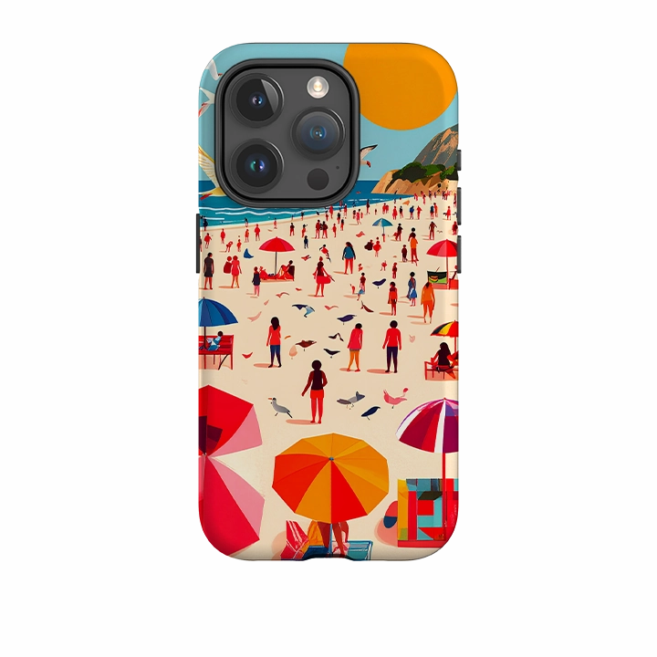Sleek Detail Matte Texture iPhone Tough Case - Mediterranean Beach Life