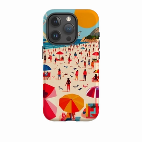 iPhone Tough Case - Mediterranean Beach Life Modern Minimalism Rugged Edge