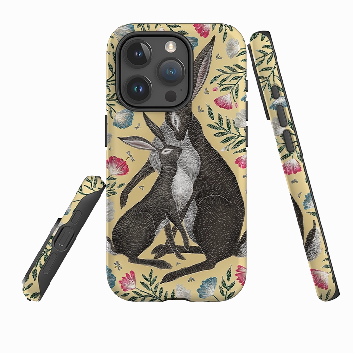 Travel Companion iPhone Tough Case - Mother And Baby Hare By Catherine Rowe