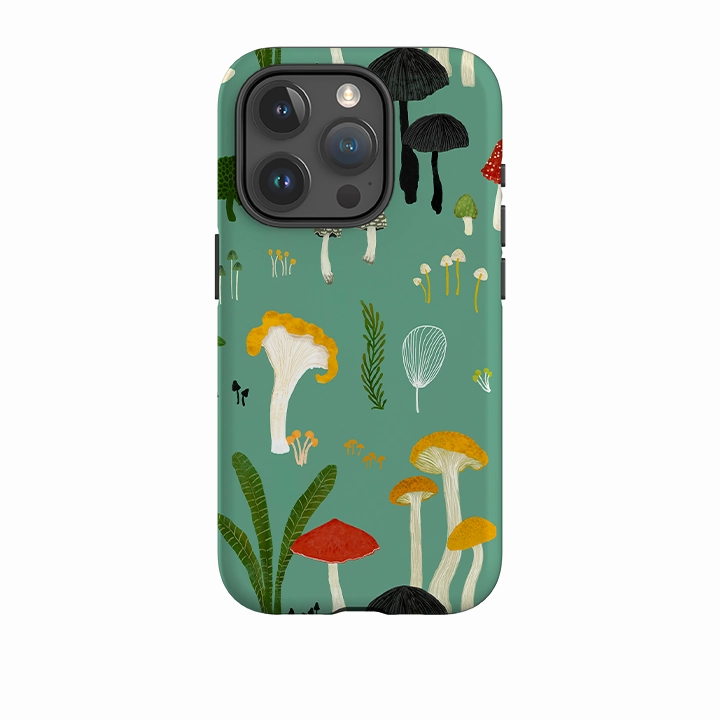 Lightweight texture Protective Detail iPhone Tough Case - Mushroom Pattern By Katherine Quinn