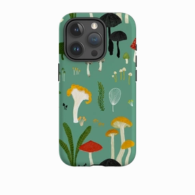 iPhone Tough Case - Mushroom Pattern By Katherine Quinn Water Resistant Personal Style
