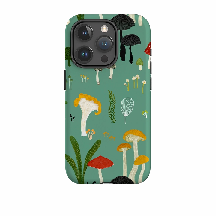 iPhone Tough Case - Mushroom Pattern By Katherine Quinn Water Resistant Personal Style