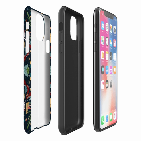 Everyday Carry Modern Pattern Layer iPhone Tough Case - Navy Hanky By Katherine Quinn