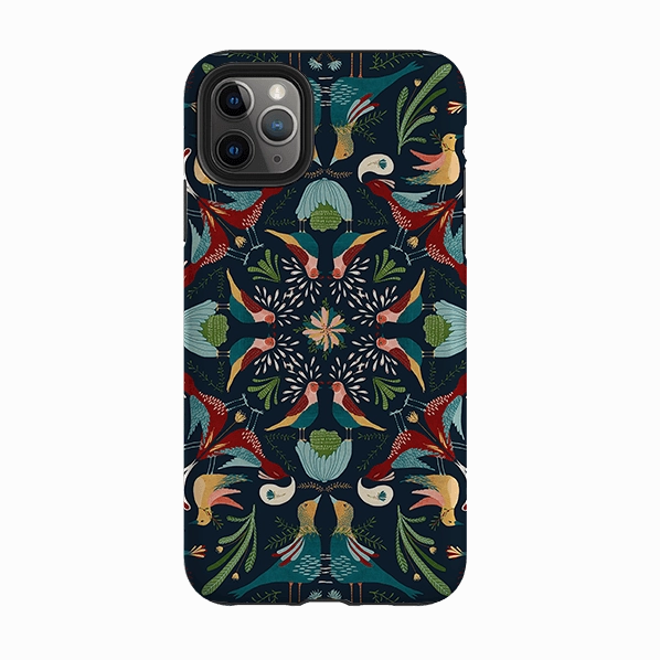 iPhone Tough Case - Navy Hanky By Katherine Quinn Durable structure