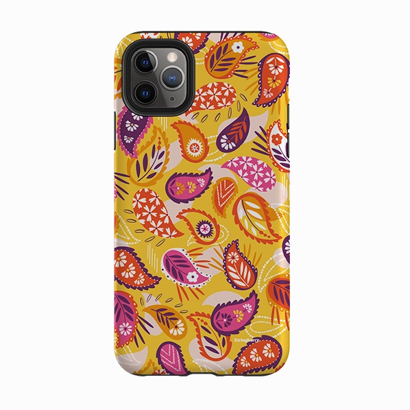 Matte Protection iPhone Tough Case - Paisley Yellow By Ali Brookes