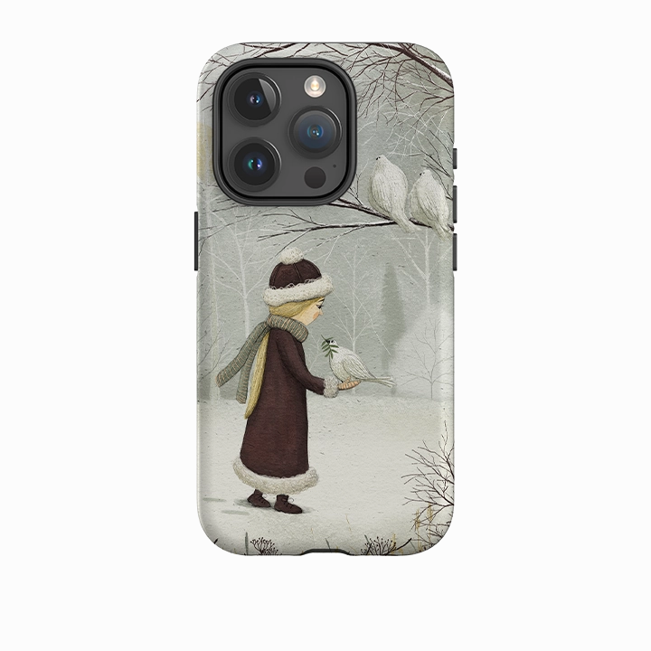 Durable Surface Design Elegant Texture Layer iPhone Tough Case - Peace On Earth By Maja Lindberg