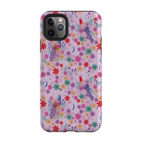 Fashion Choice iPhone Tough Case - Peacock Pattern Lilac By Lee Foster Wilson