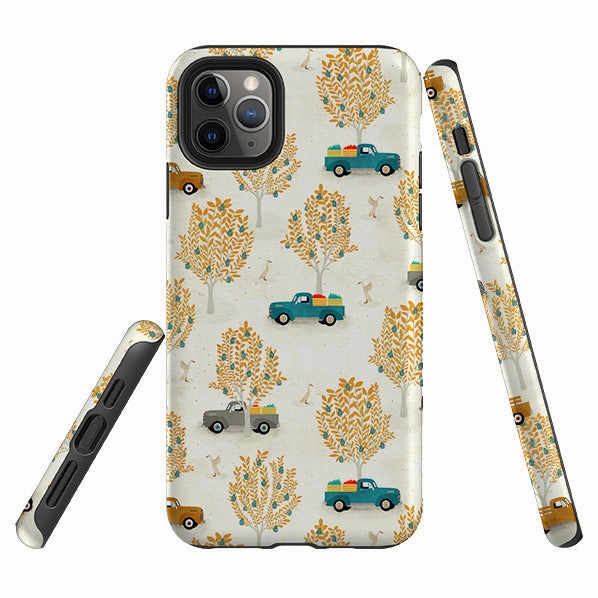 iPhone Tough Case - Pear Trees and Trucks By Katherine Quinn Modern Texture