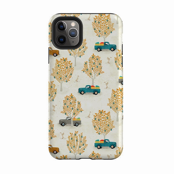 Premium Build iPhone Tough Case - Pear Trees and Trucks By Katherine Quinn