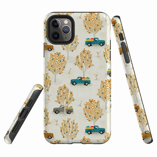 iPhone Tough Case - Pear Trees and Trucks By Katherine Quinn Elegant Finish Design Slim Texture