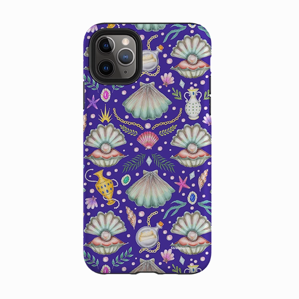 iPhone Tough Case - Pearl's Fantasy Indigo By Catherine Rowe Flexible Edge Sleek Edge