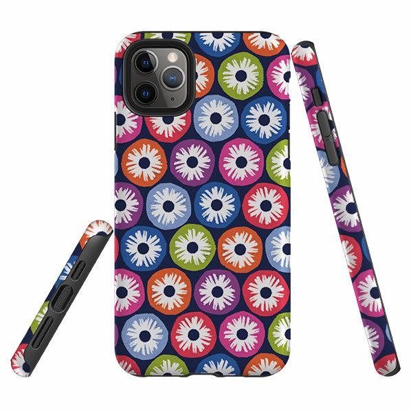 iPhone Tough Case - Penny Flowers Dark By Ali Brookes Smooth Layer Texture Gradient Finish