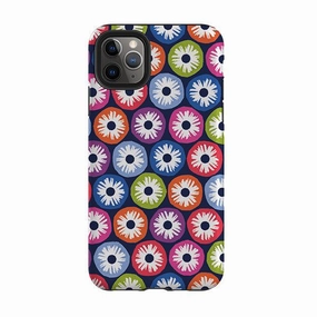 slim fit Color Gradient iPhone Tough Case - Penny Flowers Dark By Ali Brookes