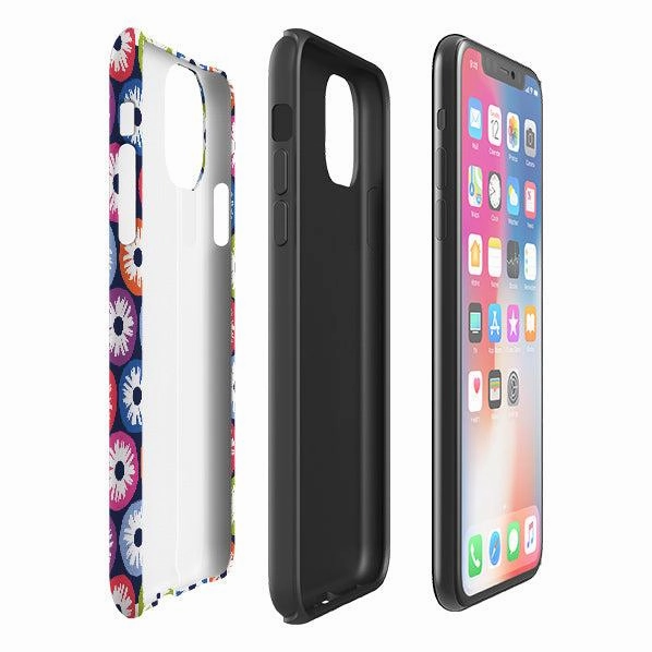 iPhone Tough Case - Penny Flowers Dark By Ali Brookes Smooth Craftsmanship