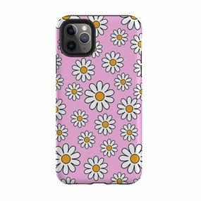 iPhone Tough Case - Pink Daises Rugged Surface Soft Detail