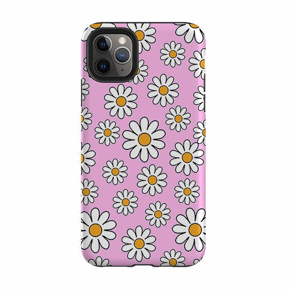 iPhone Tough Case - Pink Daises Rugged Surface Soft Detail