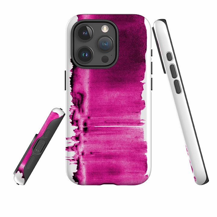 iPhone Tough Case - Pink Ink By Kitty Joseph Matte Feel Hybrid Protection