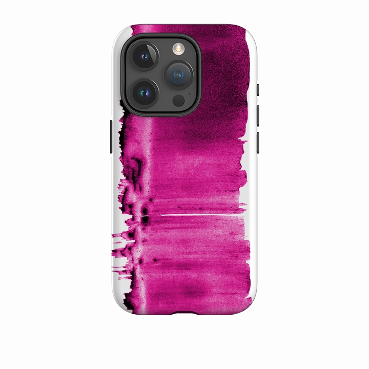 Pocket Ready Polished Finish Texture iPhone Tough Case - Pink Ink By Kitty Joseph