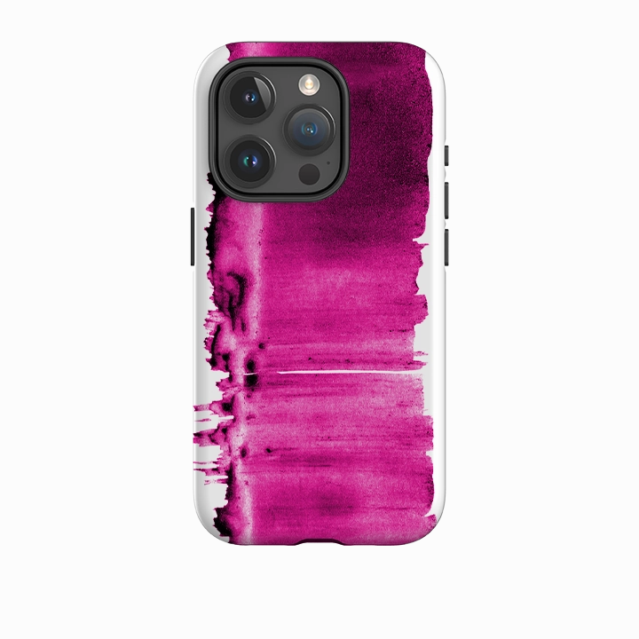 iPhone Tough Case - Pink Ink By Kitty Joseph Comfort Texture Soft Finish Layer
