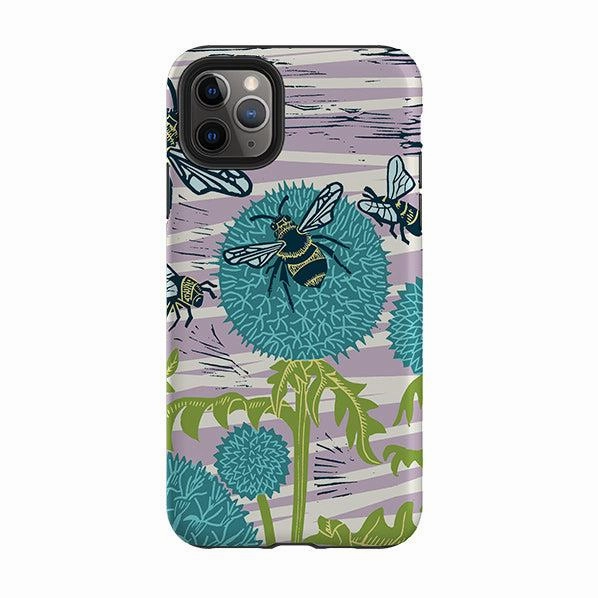 Button Cover Protective Form Texture iPhone Tough Case - Pollinating Bees By Kate Heiss