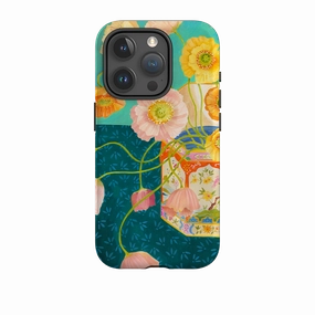 Protective cover Enhanced grip iPhone Tough Case - Poppies By Bex Parkin