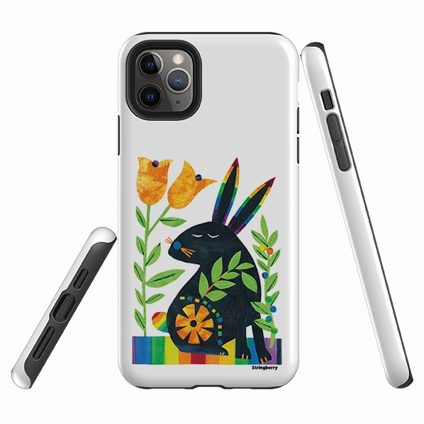 Protective Detailing Edge Soft edges iPhone Tough Case - Pride Rabbit By Tracey English